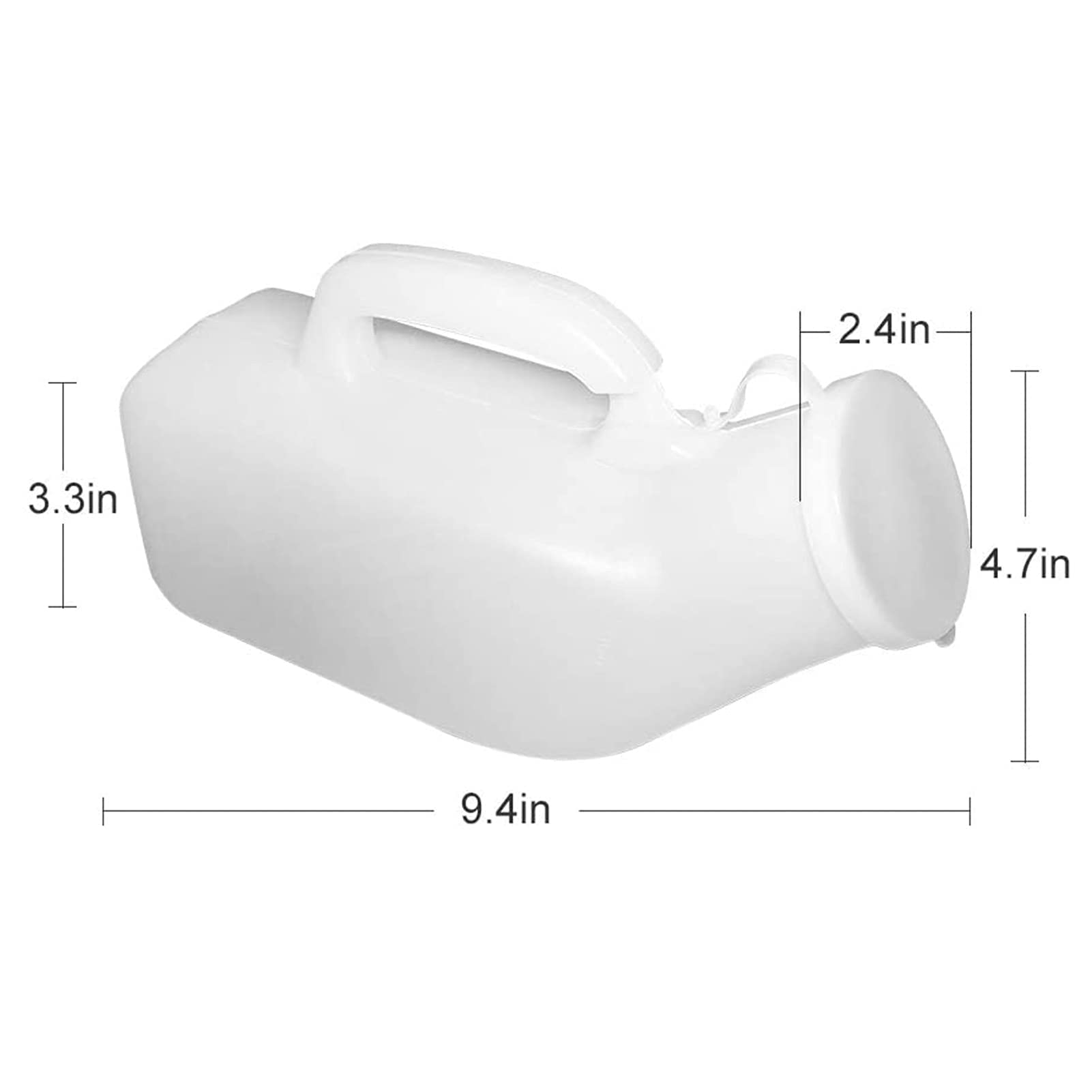 Boccetta orinatoio maschio spessa con coperchio per bambino, ragazzo, anziano, 1200 ml, colore: bianco, confezione da 2