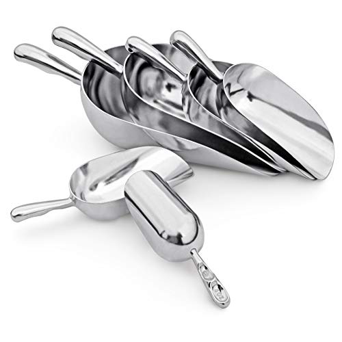 New Star Foodservice 34523 One-Piece Cast Aluminum Round Bottom Bar Ice Flour Utility Scoop, 12-Ounce, Silver (Hand Wash Only) #TOP4