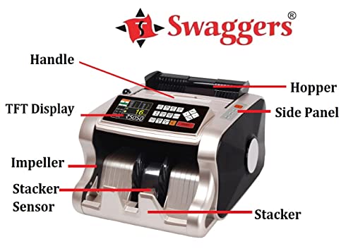 Image of swaggers Upgraded Mix Value Note Counting Machine with Fake Note Detection| User for Banks, Offices, Hotels, Hospitals, Schools, Colleges, Retails Shops, Jewellery Shops etc.