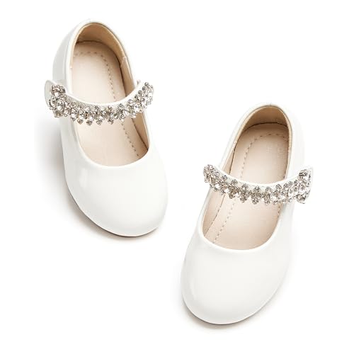 Image of PHIRAMIN Toddler Flower Girl Glitter Dress Shoes Little Girl Ballet Flats Bow Wedding Party