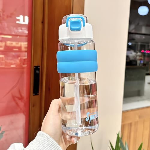 Image of THE VENTI SHOTAY Classic Unbreakable Water Bottle with Sipper BPA Free, Leak-Proof Water Bottle Ideal for Office, Sports, School, Gym (750ML-Cyan White)