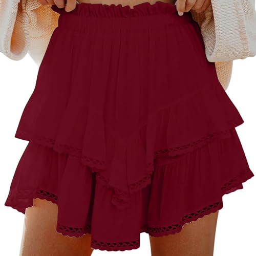 Skort for Women Mini Little Loose Fit Dressy Mesh Tiered Skirts Women 2025