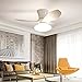 Generic Ventilatore da soffitto con Luce e Telecomando a 3 Pale reversibili per Camera da Letto Cucina Sala da Pranzo Studio Soggiorno Bianco