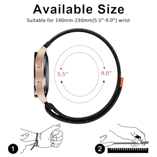Mugust Correa de Nylon 22 mm para Smartwatch Veryfit miniatura 7