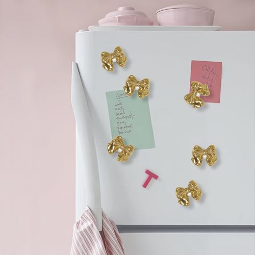 30 imanes con forma de moño para refrigerador dorados miniatura 6