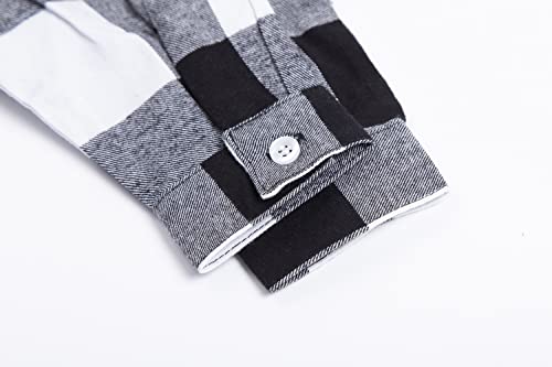 Image of Mud Kingdom Boys Plaid Flannel Shirt Long Sleeve Button Down Casual