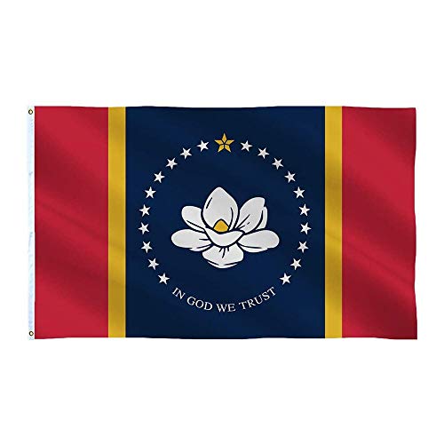 PringCor 3x5FT The New Magnolia Mississippi Flag in God We Trust MS