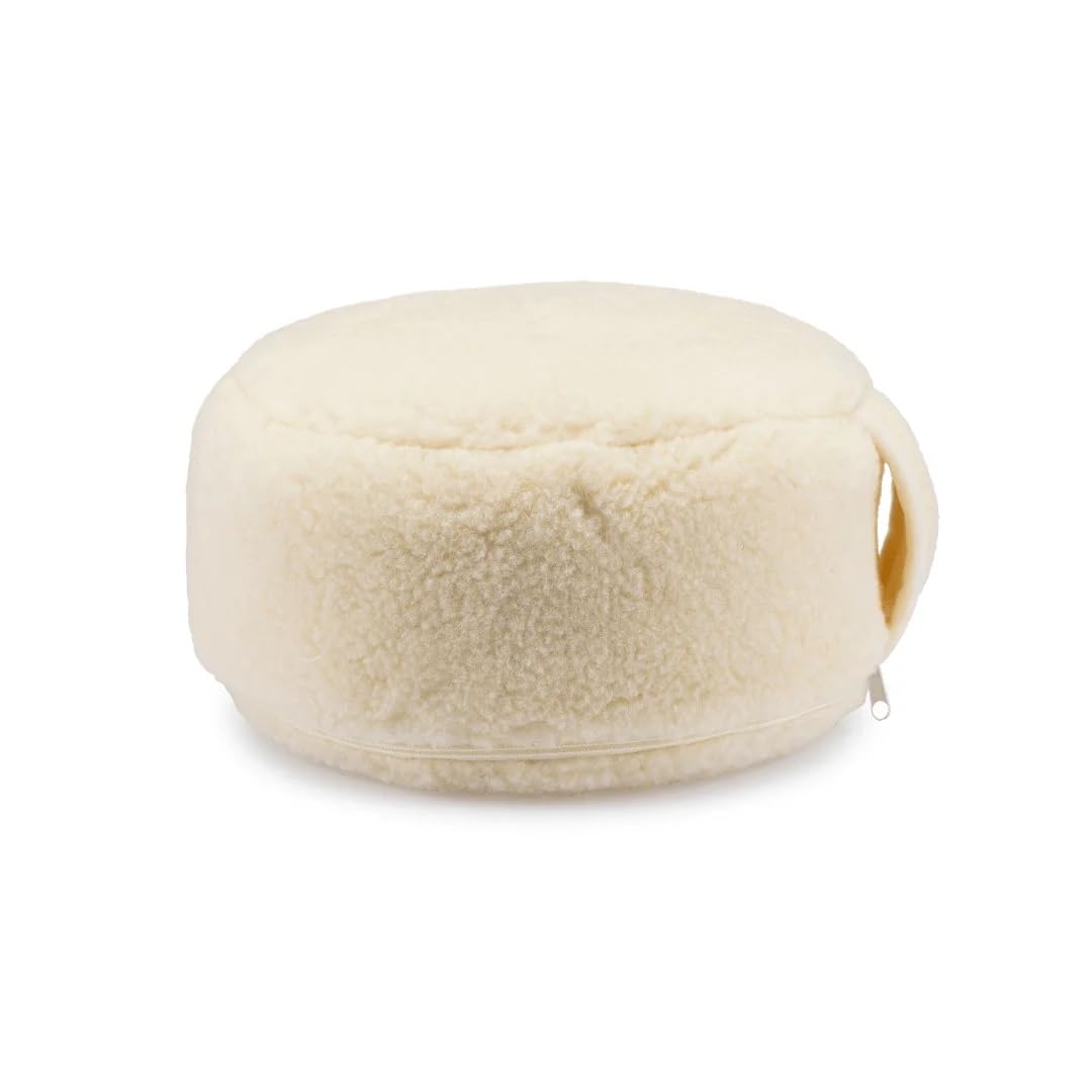 Cuscino da Meditazione Lana Merino, Rotondo Ø 30 cm, Imbottito in Grano saraceno – Ideale per Yoga, Meditazione e Seduta a Pavimento.