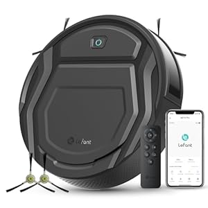 LEFANT Saugroboter mit Fernbedienung, 2200Pa Starke Saugkraft, M210P Staubsauger Roboter für Tierhaare, Roboterstaubsauger mit Ladestation, Kompatibel mit Alexa und APP Steuerung, 120 Min Laufzeit