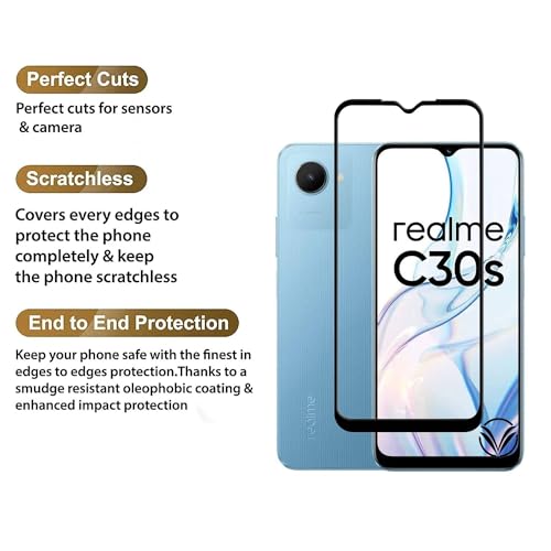 Image of DD SON Premium HD+ Tempered Glass Screen Protector Guard Compatible For Realme C30,C35,C31, Nokia G42 | Edge to Edge Coverage With Easy installation kit for Smartphone