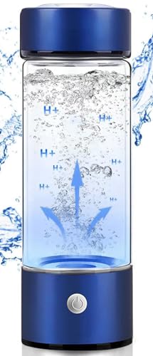 ATLION Botella Generadora Agua HidróGeno, Generador Ionizador Agua PortáTil para Mejorar Salud Generador Agua Kangen con Tecnología SPE y PEM(Blue)