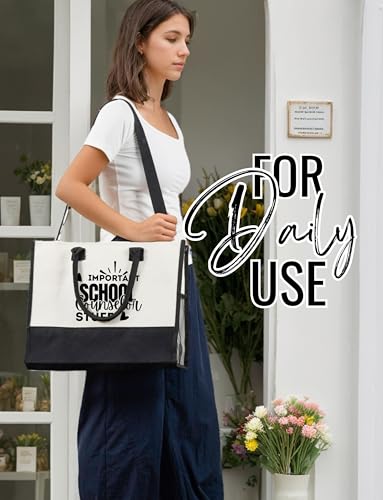 Bolsa Tote Canvas para Mujer con Cierre y Correa miniatura 3