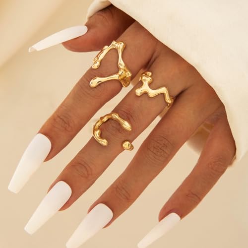 Image of Shining Diva Fashion Combo Set Gold and Silver Plated Rings for Women and Girls Stylish