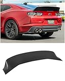 Replacement for 2016-2024 Chevrolet Camaro All Models | Performance Ducktail Style ABS Plastic - Matte Black Rear Trunk Lid Wing Spoiler SPOILER-843-ABS
