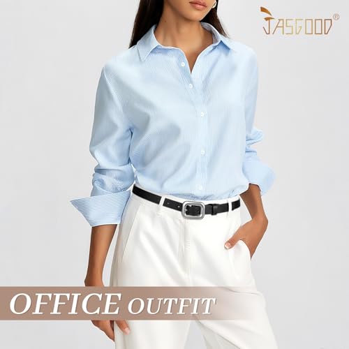 JASGOOD Women Skinny Leather Belt for Jeans Pants Dresses Fashion Ladies Thin Waist Belt with Metal Buckle4