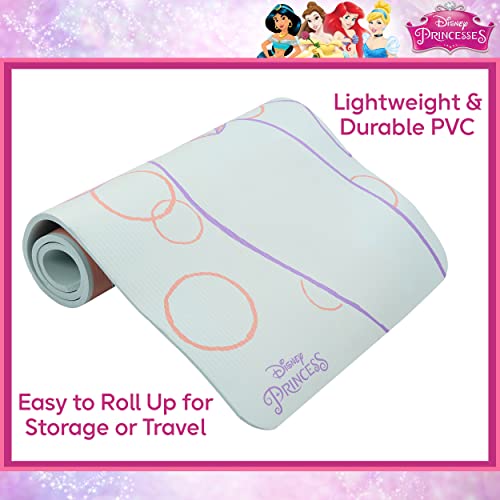 Disney Princess Ariel Kids Yoga Mat Non Slip for Boys and Girls, All Purpose, PVC, Fitness and Workout Accessories, Blue, 10 mm - Image 4