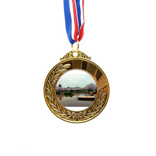 Medalla de oro Rosa Bough Ribbon para primer lugar de fotografía Art Deco Fashion Gold