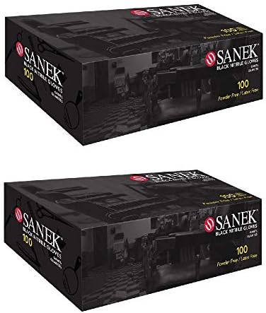 Graham Sanek Black Nitrile Powder and Latex Free Gloves Medium 2 x HC-BNG78524