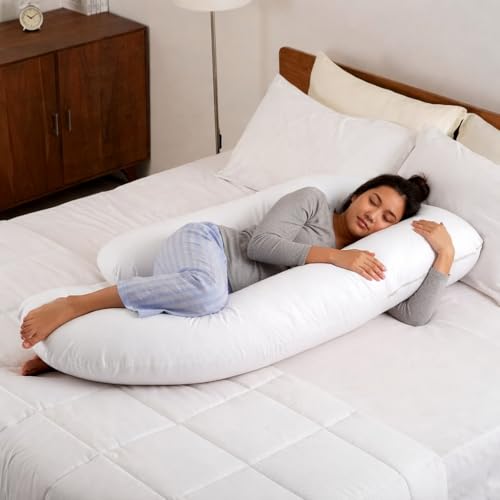 Image of BabyPro Maternity Pillow for Sleeping, Full Body Support Cushion, White, Pack of 1