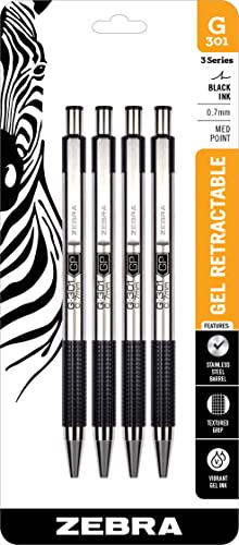 Bolígrafo Gel Retráctil Zebra Pen G-301, 0.7 mm Negro, Paquete x24 miniatura 1
