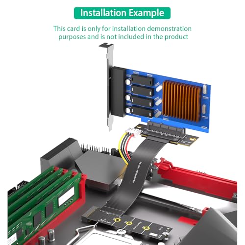 Cable de extensión PCIe 4.0 4X a M.2 Key M de 270 grados en dirección derecha 7