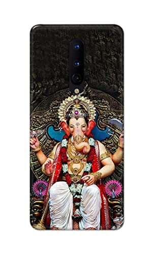 Image of PRINTFIDAA Lord Ganesh Bappa Moriya Printed Designer Hard Back Case Cover for OnePlus 8 (6.55 inch) -(UO) MVN1010