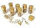 12pcs Iridescent Clear Gold Our Lady Guadalupe Scented Rosary In Glass Gold Jar Bottle Beads Red Beaded Rosary Crucifix Necklace Virgin Mary Party Favors Recuerdos De Mi Bautizo Baptism Communion