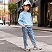 HSOXLQF Kids Toddler Girl Long Sleeve Dropped Shoulder Bow Sweatshirt & Denim Straight Leg Jeans Pants Fall Winter Outfits Set(6-7T)