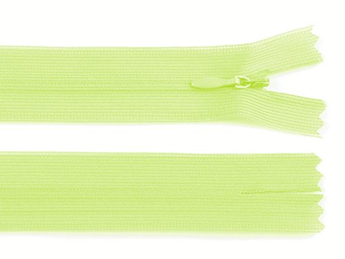 Lunghezza: 45 cm Schnoschi 1 cerniera a spirale lunga 45 cm, nascosta, non divisibile, verde lime, guida da 3 mm, chiusura lampo