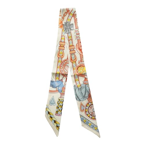 JERLA 100% Mulberry silk Scarf Head Hair Ribbon Handbag Handle wrap Tie Bundle Neckerchief Scarf for women