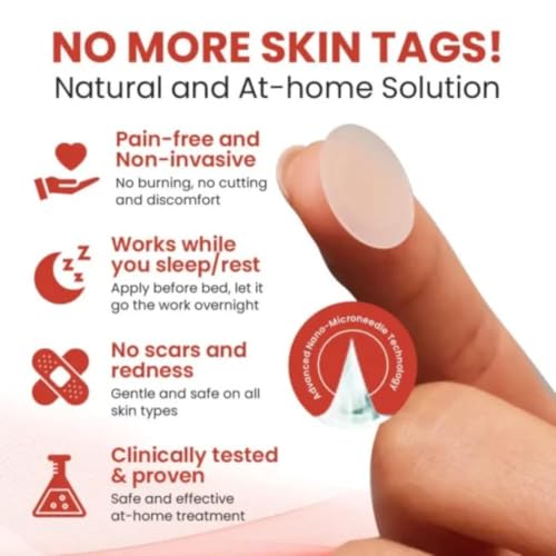 Image of Derma Smooth Skin Tag Removal Patches - 144 Patches | Gentle & Effective Skin Tag Remover for All Skin Types | Easy & Pain-Free Application