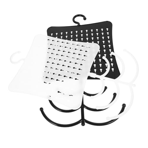 CONGARTENO Soporte De Pared Para Collares y Aretes 2 Piezas (negro y Blanco) De Plástico Multifuncional 120 Orificios Para Organización Vestidor y Habitación