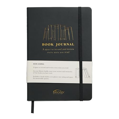 Ashridge Black A5 PU Book Journal Reading Log and Review Notebook