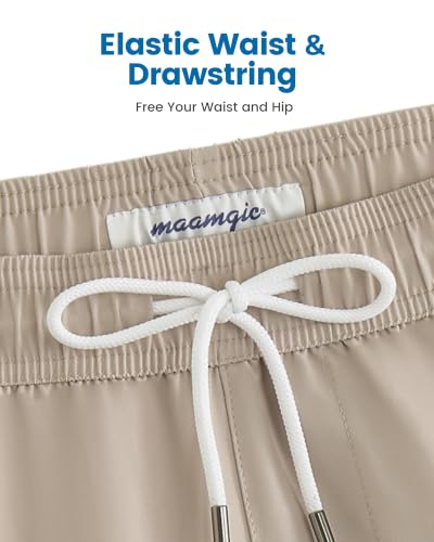 Image of maamgic Mens Swim Trunks with Compression Liner 5 Inch Quick Dry for Beach