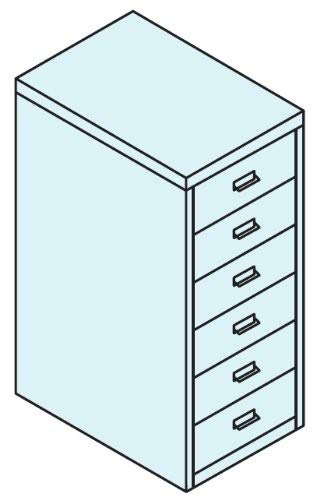 BISLEY MultiDrawer, 29er Serie, DIN A4, 6 Schubladen, Metall, 355 Silber, 38 x 27.9 x 59 cm