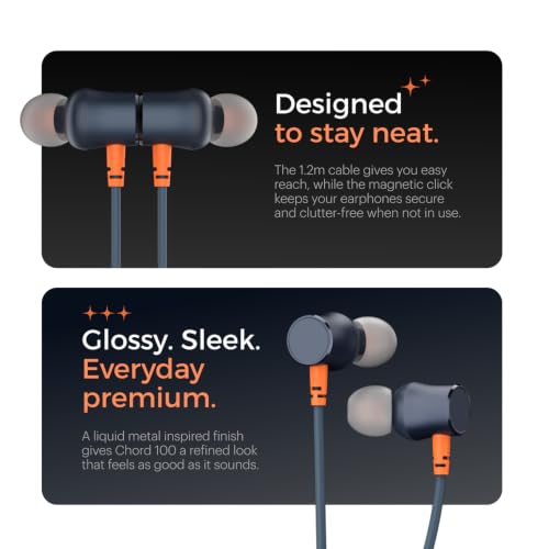 Image of Noise Chord 100 Type-C Wired Earphones | 10mm Driver | Deep Bass | in-Line Mic with Voice Assistant | Multifunctional Controls - Midnight Blue