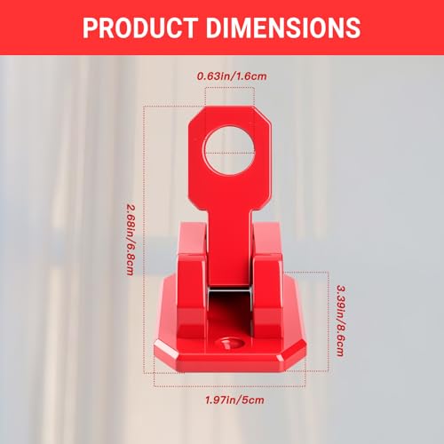 Image of CB Antenna Mount, 2-Way Installation Universal Heavy Duty No-Drill CB Antenna & Flag Whip Mount Bracket Kit, Adhesive Tape & Screw Mount for Trucks, RV, Off-Road Vehicles, Boat, Motorcycle (Red)