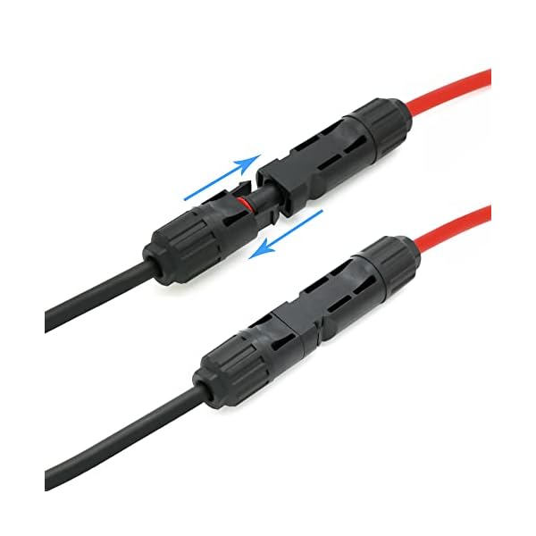 Solarkabel Verlängerungskabel mit MC4 beidseitig montiert Solarstecker Solarbuchse rot / schwarz Solar Kabel Stecker Verbinder – Bild 5