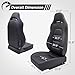 Universal Bucket Seats Racing Seats Adjustable Car Seats Reclinable Sport Seats PU Leather with Sliders 2 pcs (Black, 36.8