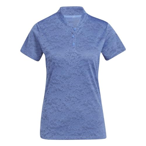 Polo de golf adidas femme anti transpirant jacquard bleu fusion taille L