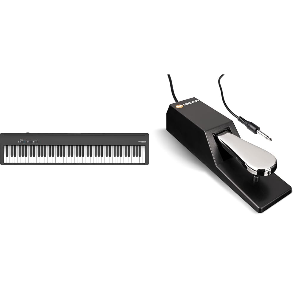 Piano numérique Fp-30X Roland, le piano portable le plus populaire - Amélioré (noir) & M-Audio SP-2 - Pédale de sustain universelle avec action de type piano, l'accessoire idéal