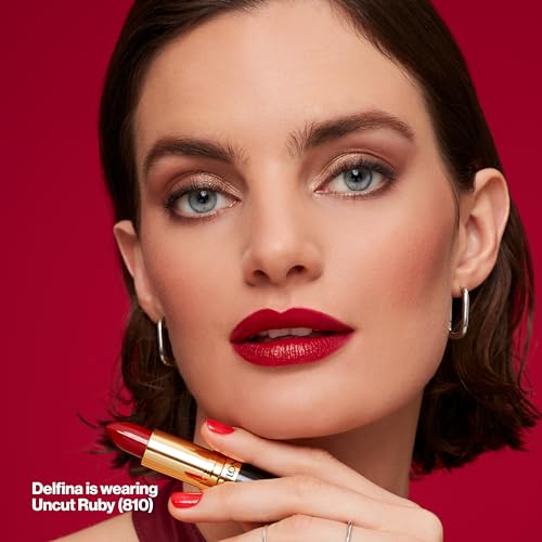 Image of Revlon Super Lustrous Lipstick, Creamy Formula For Soft, Fuller-Looking Lips, Moisturized Feel, 810 Uncut Ruby, 0.15 oz
