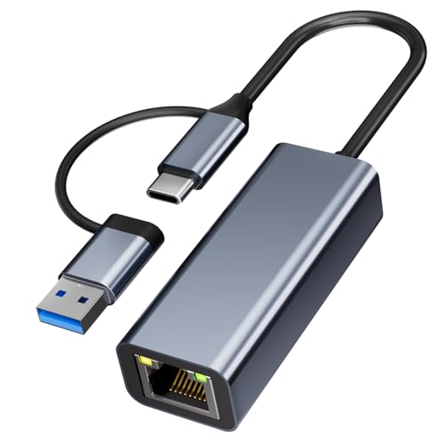 Ya en mundofriki.es: Adaptador USB C a Ethernet 1000Mbps,2 en 1 Adaptador USB Ethernet RJ45 1Gbps Compatible con Switch, MacBook, Laptop,Huawei,Tablet,Win 11/10/ 8.1/8, iOS, Mac OS,Linux