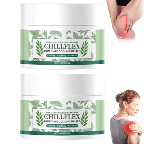 2pcs CHILLFLEX Instant Cooling Sofort Cream, 100g Menthol -Beruhigungscreme, Sofort kühlende Creme, Sofortige Kühlungserleichterungscreme, Gelenkaktivitäten im gesamten Körper