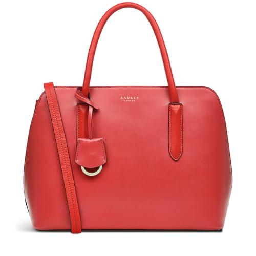 RADLEY London Liverpool Street 2.0 Women's Medium Leather Ziptop Satchel Bag, Begonia