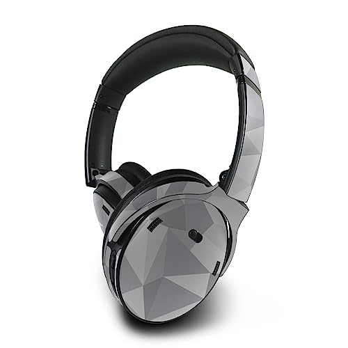 Image of MightySkins Skin Compatible with Bose QuietComfort 45 Headphones - Gray Polygon | Protective, Durable, and Unique Vinyl Decal wrap Cover | Easy to Apply, Remove, and Change Styles | Made in the USA