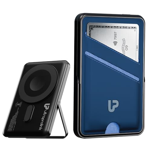 Image of UltraProlink Mag-Safe Power Bank 5000mAh with Stand & Wallet | Ultra Slim Magnetic Power Bank|22.5W PD Battery Bank | Type C for iPhone 16 /15 /14 /13 /12 /Mini /Pro /Pro Max|Made in India | Juice-Up Swipe