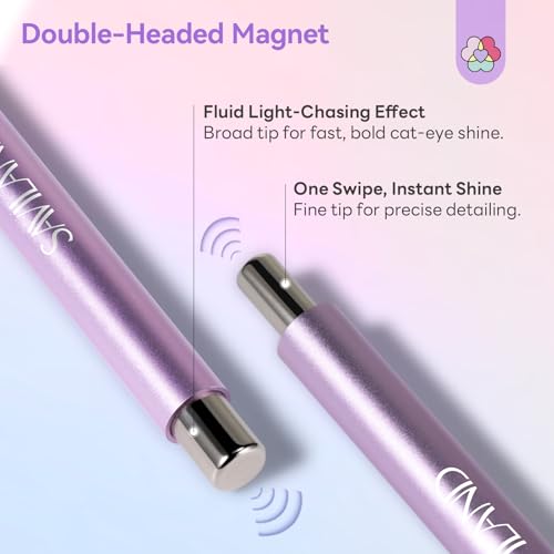 Image of SAVILAND Cat Eye Magnetic for Nails: Pink Double-Head Nail Magnet Sturdy Cat Eye Magnet for Nails with Round Magnetic Bead Multifunctional Magnet for Cat Eye Gel Polish DIY Home Salon