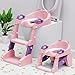 Potty Training Seat, 3-in-1 Toddler Toilet Seat with Step Stool Ladder, Splash Guard Anti-Slip Pad, Foldable Potty Chair with Soft Cushion for Toddler Kids Boys Girls