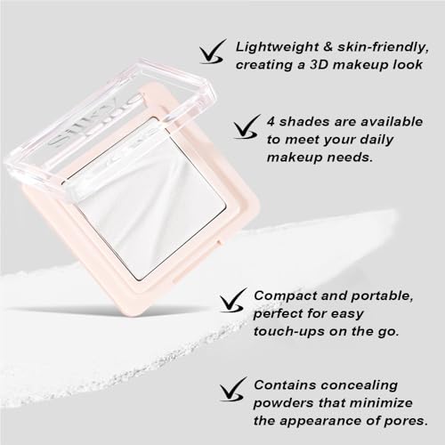 Image of Contour & Highlighter Palette - Nude Pink Beige White Clear Natural Brightening, Non-Cakey Satin Finish for Flawless Sculpting (03# Clear White)